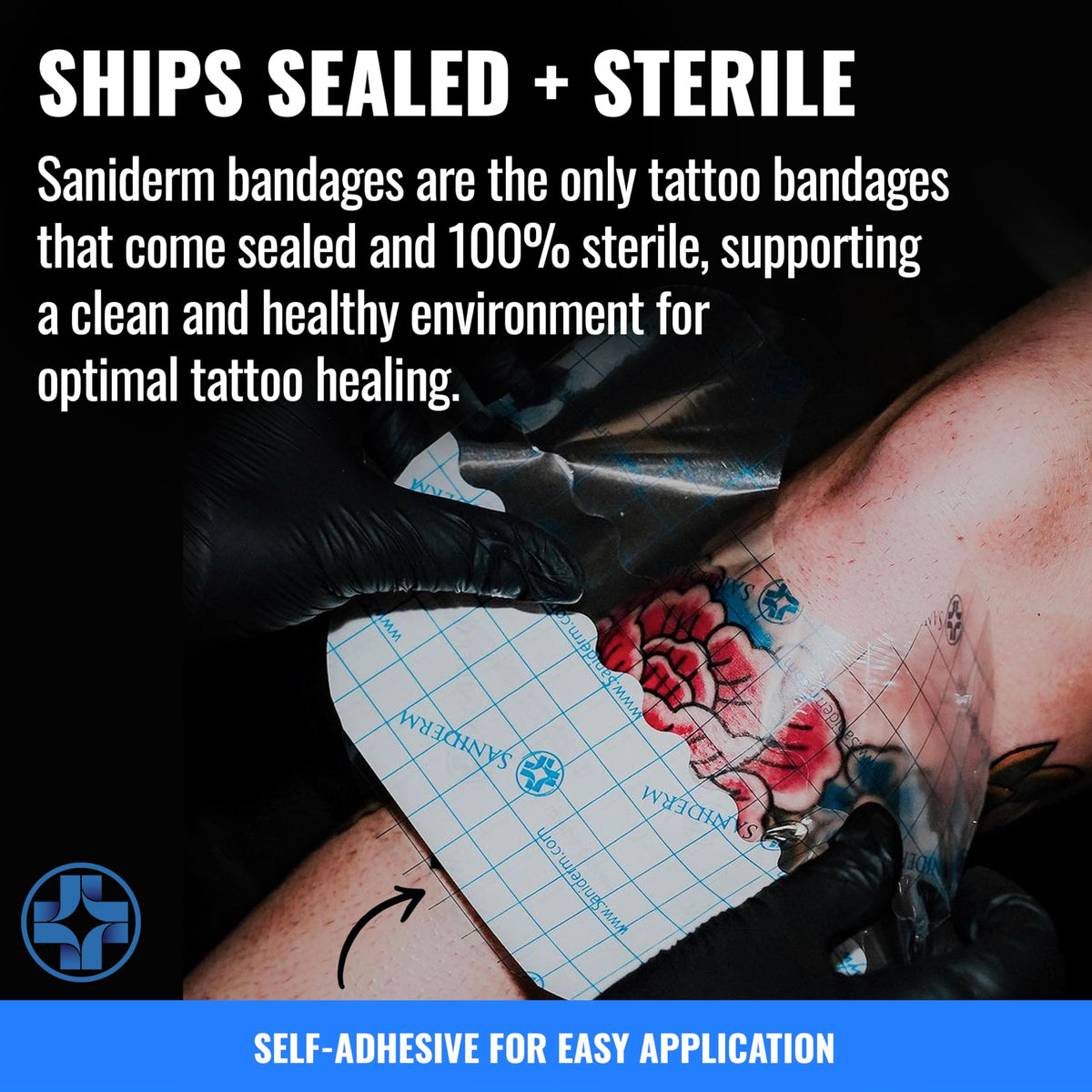 Saniderm Tattoo Aftercare Bandage waterproof feature demonstration