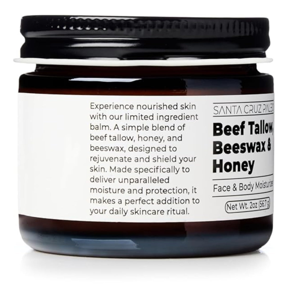 Santa Cruz Paleo Beef Tallow Face Moisturiser beside a towel