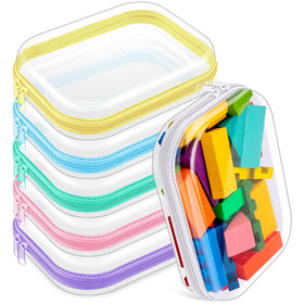 Sanwuta 6 Pcs Clear Hard Zipper Case Set front view