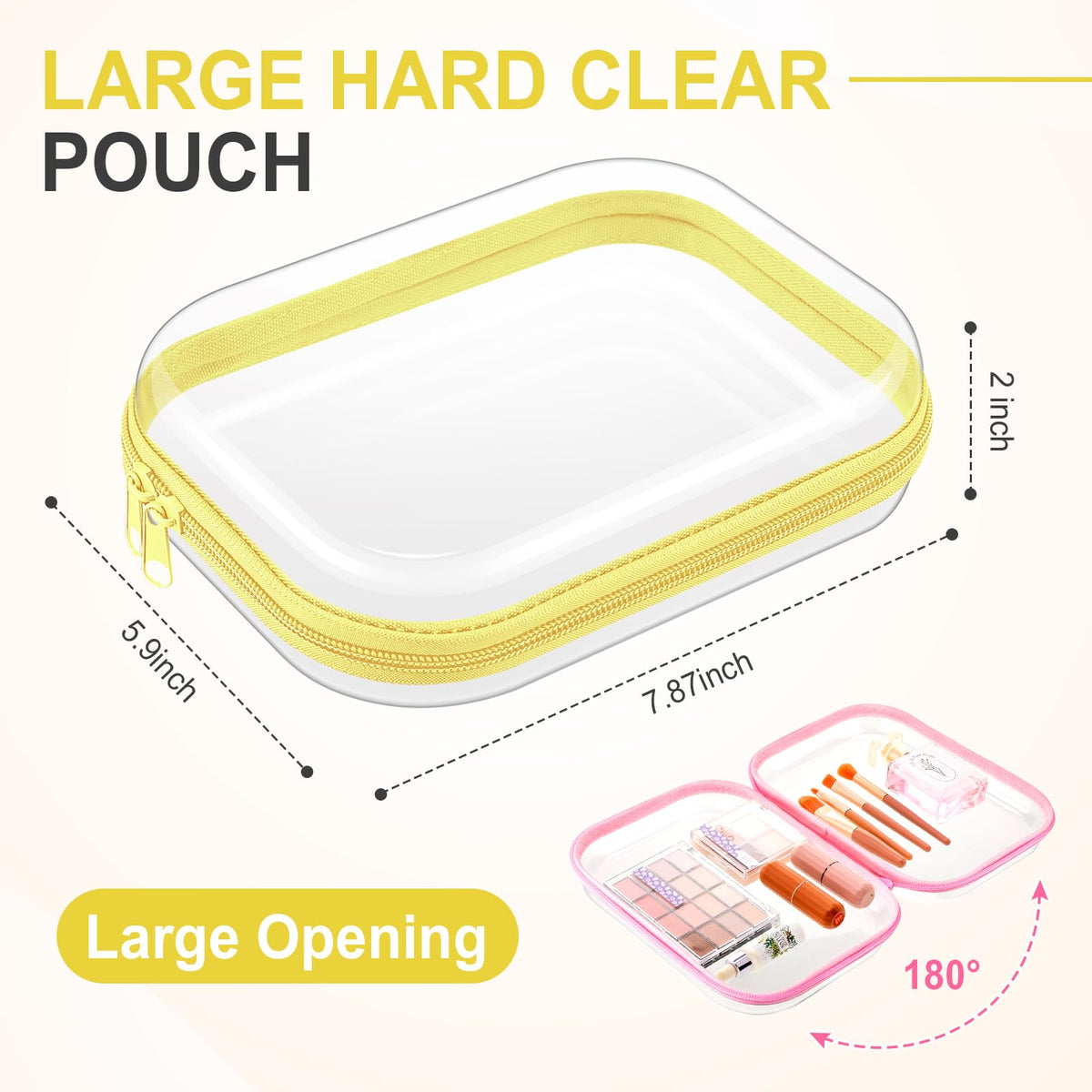 Sanwuta clear zipper case showing contents