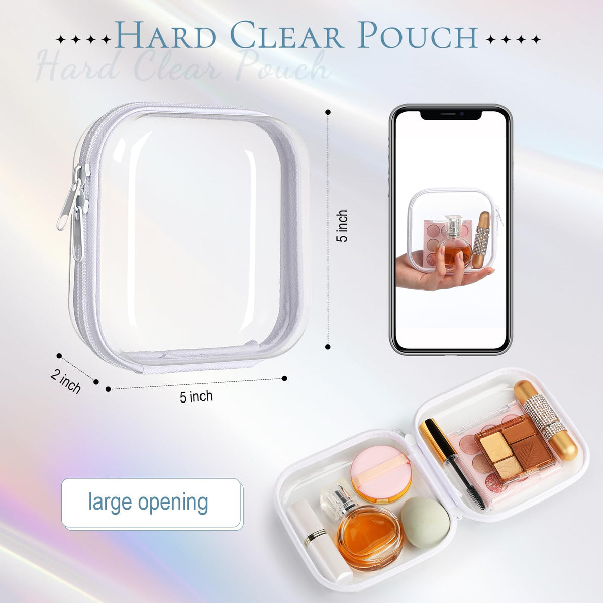 Sanwuta clear zipper case showing double zipper design