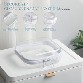 Sanwuta clear zipper case with contents visible