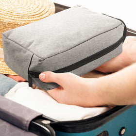 Sanwuta toiletry bags arranged in a travel setting