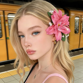 SAOROPEB flower hair clips in various bright colours