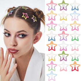 SAOROPEB Star Hair Clips 22 PCS colourful collection front view