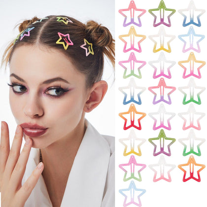 SAOROPEB Star Hair Clips 22 PCS colourful collection front view