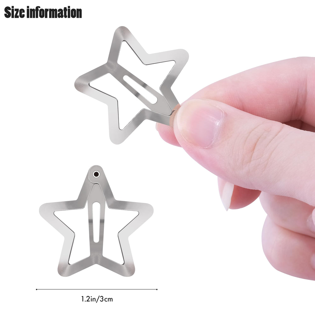 SAOROPEB Star Hair Clips displayed in packaging