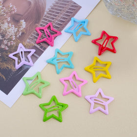 SAOROPEB Star Hair Clips in various colours on a table