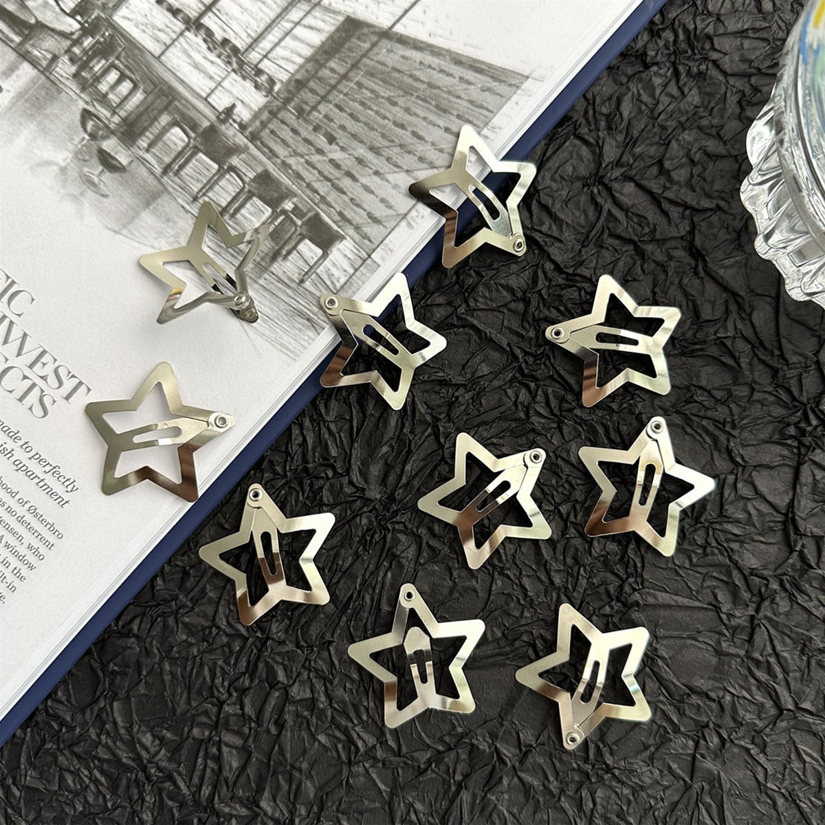 SAOROPEB star hair clips in various hairstyles