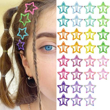 SAOROPEB Star Hair Clips multicolour pack front view