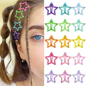 SAOROPEB Star Hair Clips multicolour pack front view