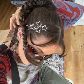 SAOROPEB Star Hair Clips on a ponytail