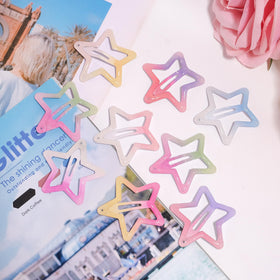 SAOROPEB Star Hair Clips styled in a ponytail