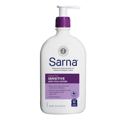 Sarna Sensitive Anti-Itch Lotion 12 oz front view