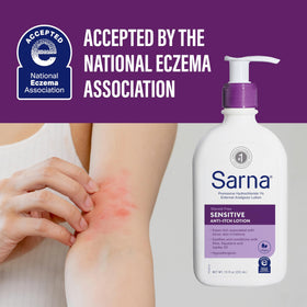 Sarna Sensitive Anti-Itch Lotion texture on skin