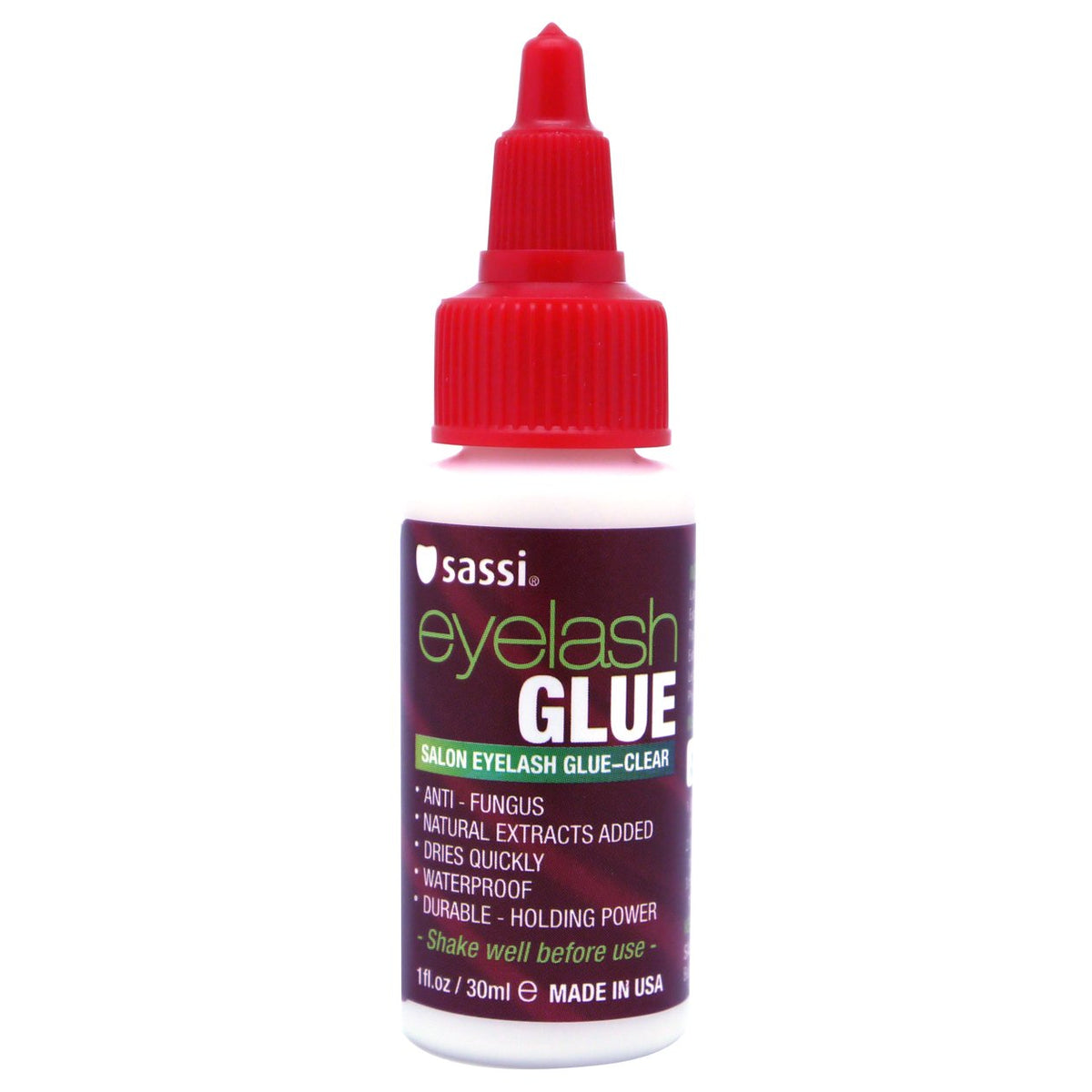 Sassi Eyelash Glue Clear 1oz bottle front view