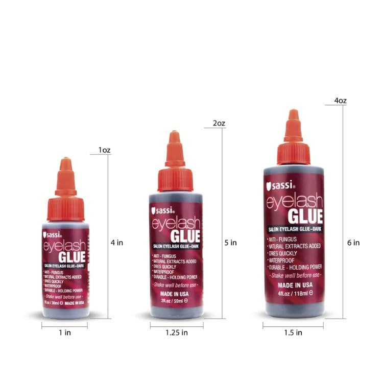 Sassi Eyelash Glue Dark 2oz bottle side view