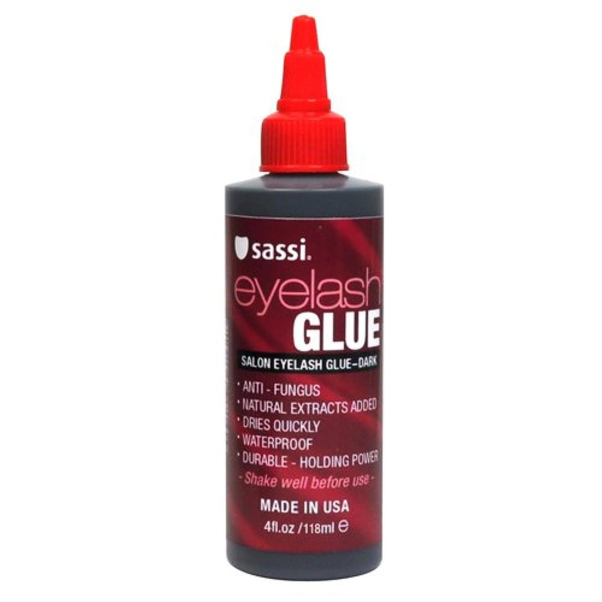 Sassi Eyelash Glue Dark 4oz bottle front view