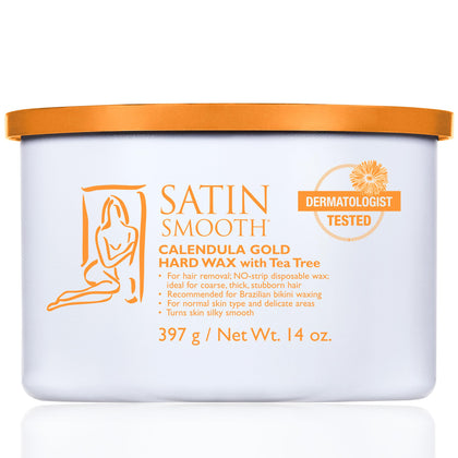 Satin Smooth Calendula Gold Hard Wax 14oz front view