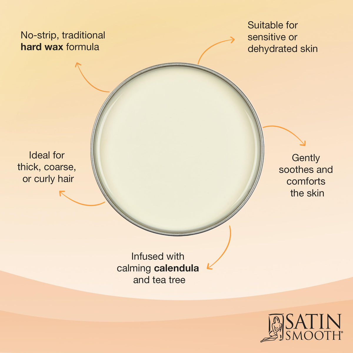 Satin Smooth Calendula Gold Hard Wax application on skin
