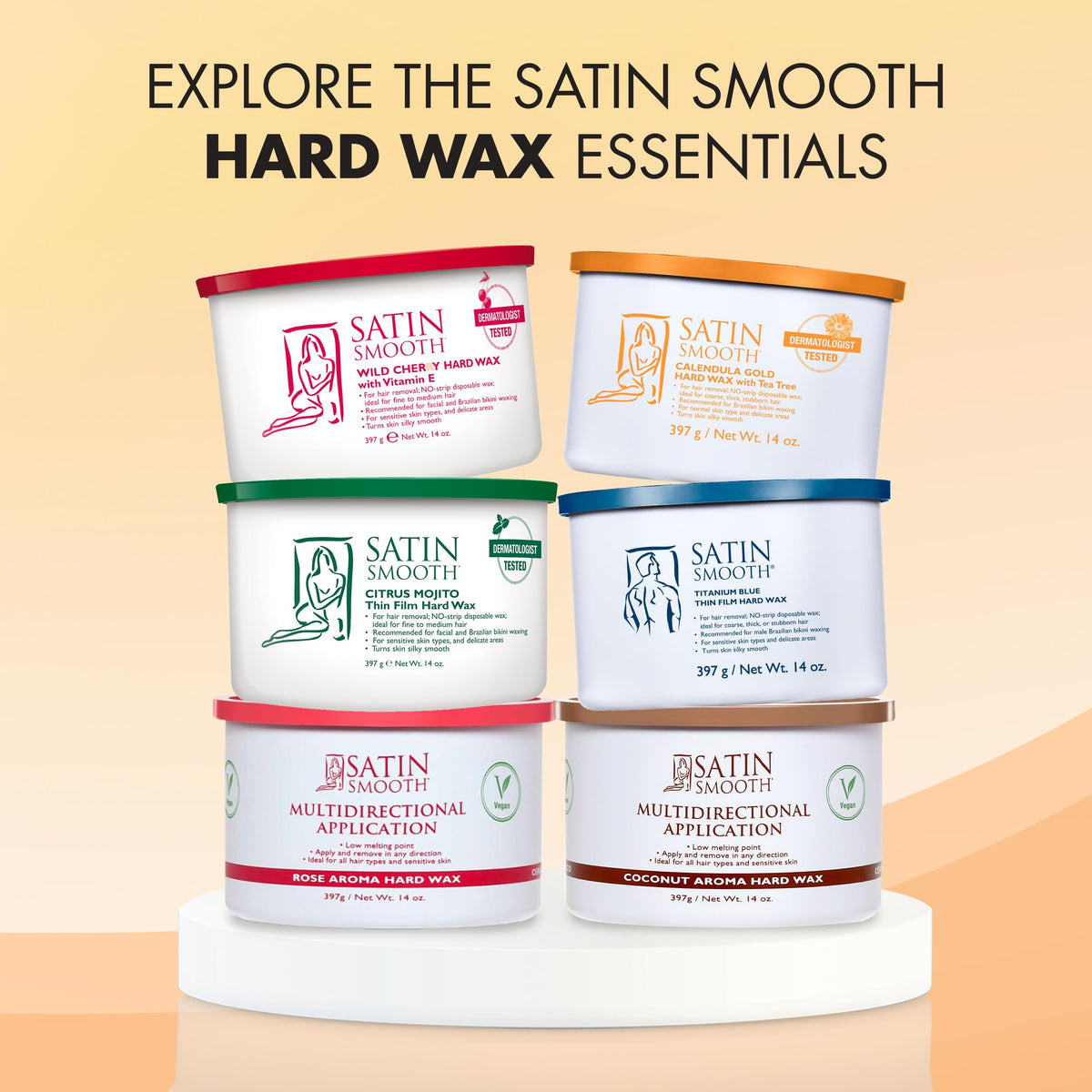 Satin Smooth Calendula Gold Hard Wax in use at home