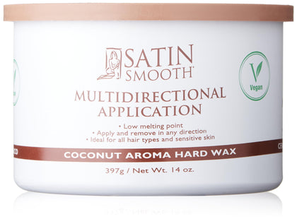 SATIN SMOOTH Coconut Aroma Hard Wax 14 oz front view