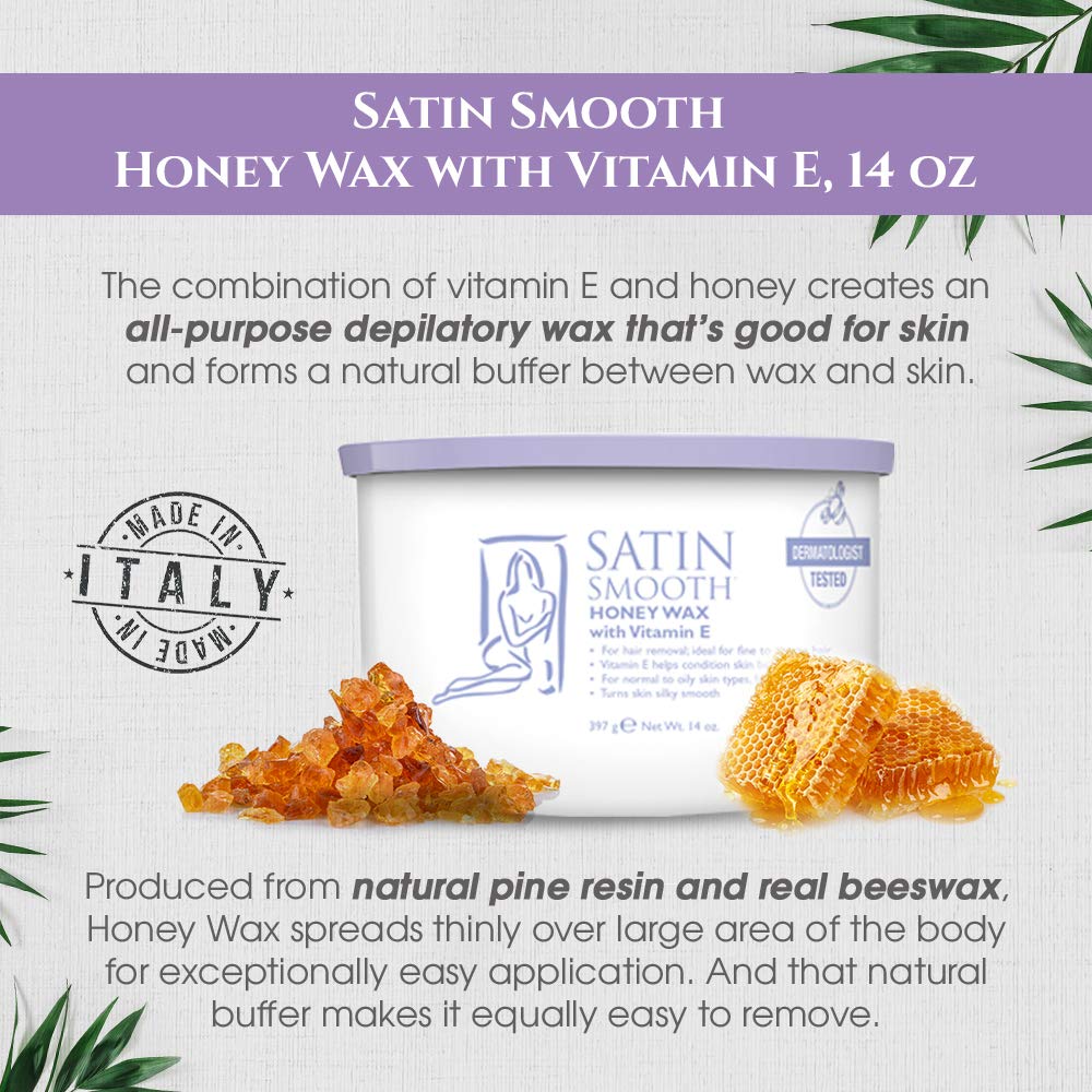 Satin Smooth Honey Wax 14oz application on skin