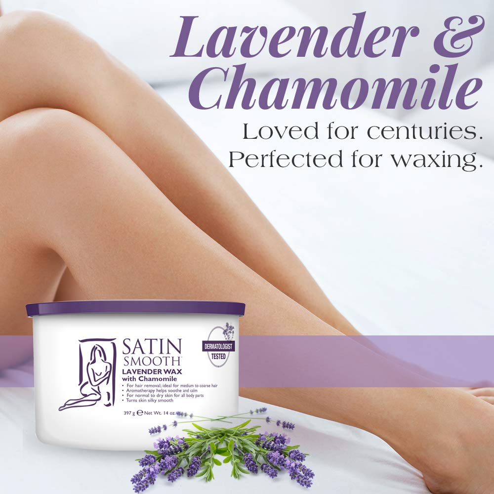 SATIN SMOOTH Lavender Wax application on skin