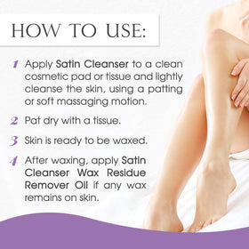 SATIN SMOOTH Pre Wax Cleanser 16 oz on a bathroom counter