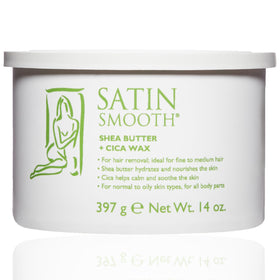 SATIN SMOOTH Shea Butter and Cica Soft Wax 14 oz front view
