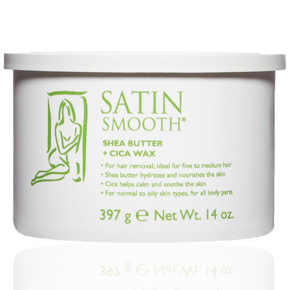 SATIN SMOOTH Shea Butter and Cica Soft Wax 14 oz front view