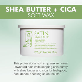 SATIN SMOOTH Shea Butter and Cica Soft Wax packaging side view
