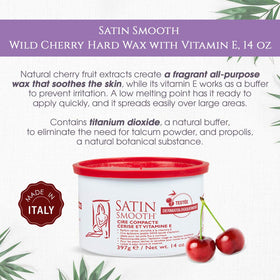 Satin Smooth Wild Cherry Hard Wax 14oz application on skin