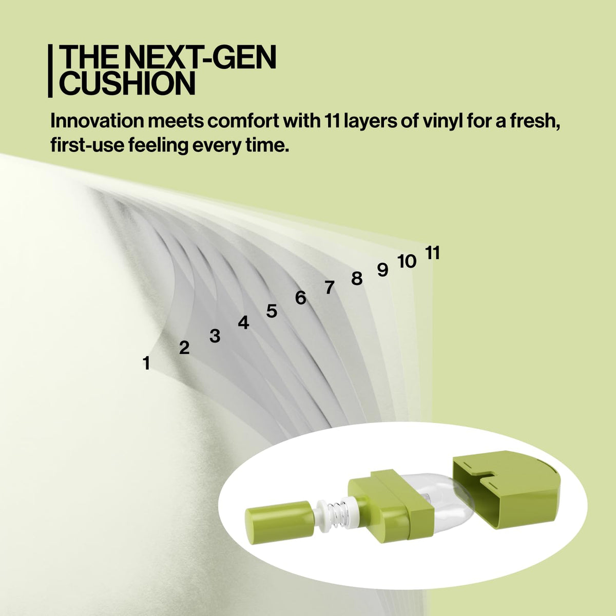 Satin Wear Healthy-Green Cushion Refill airless dispensing system