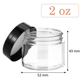 SATINIOR 2 OZ plastic jar with screw-on lid side view