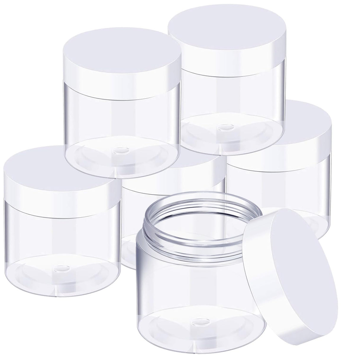SATINIOR 6 Pack 32 oz plastic jars with lids, clear view