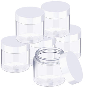 SATINIOR 6 Pack 32 oz plastic jars with lids, clear view