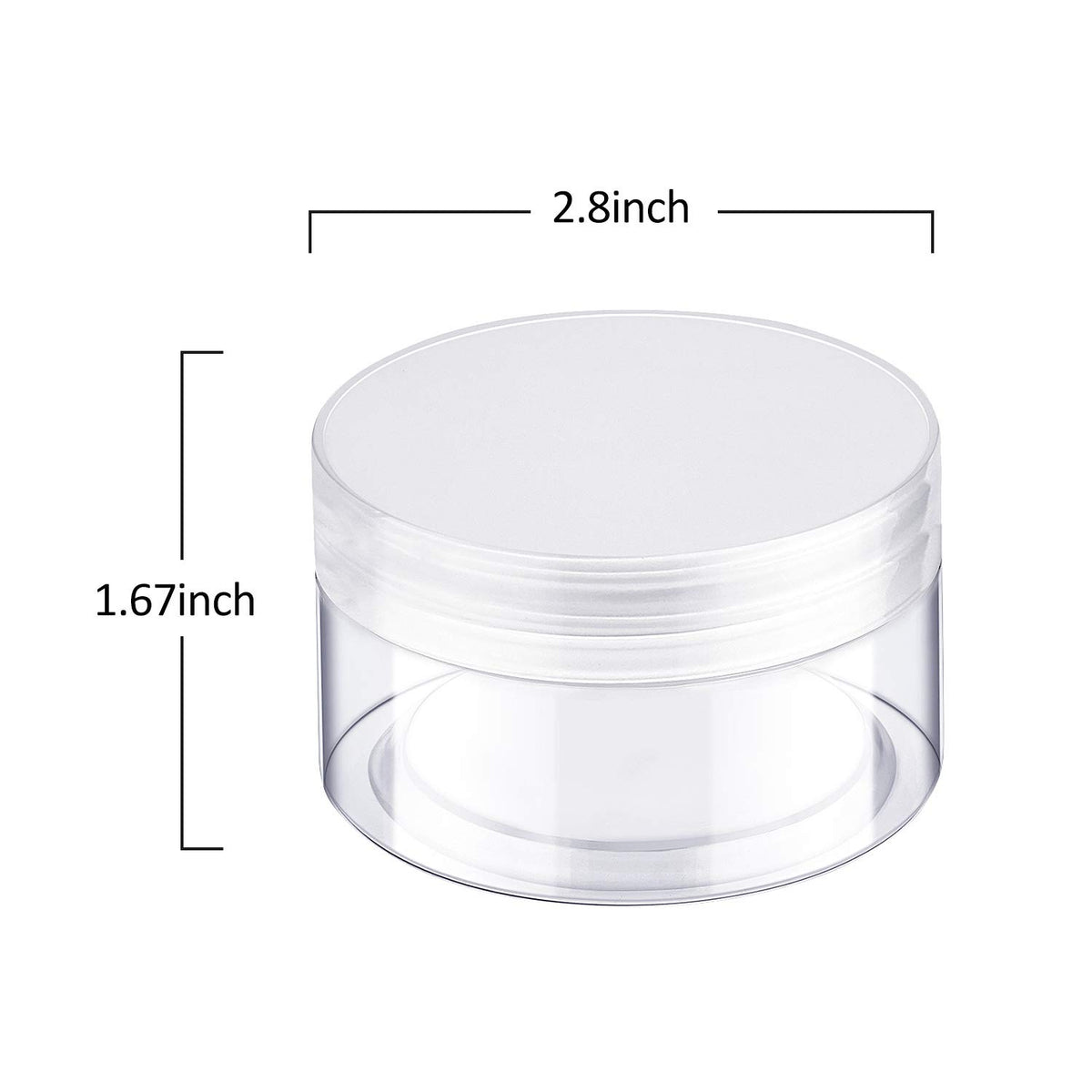 SATINIOR clear plastic jars with beauty products inside