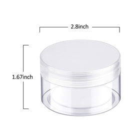 SATINIOR clear plastic jars with beauty products inside