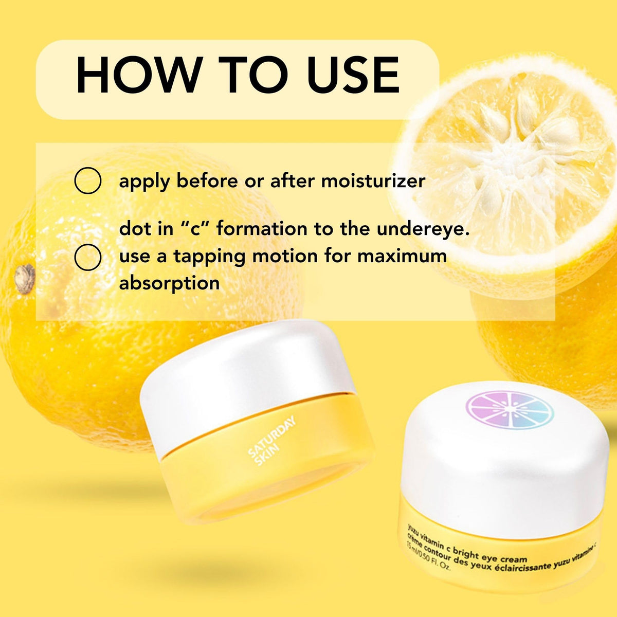Saturday Skin Yuzu Eye Balm product ingredients list