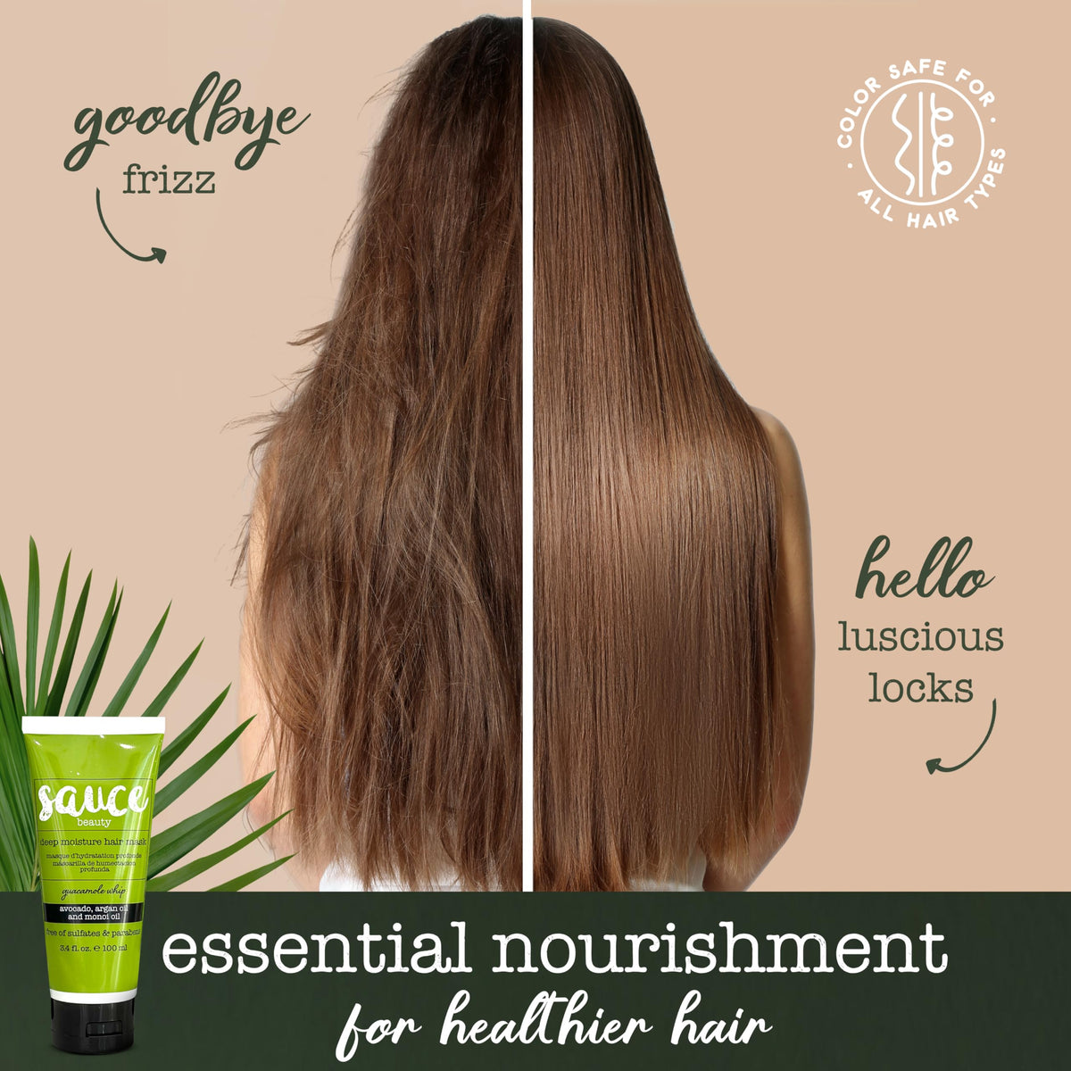 SAUCE BEAUTY Deep Conditioning Hair Mask Guacamole Whip texture close-up