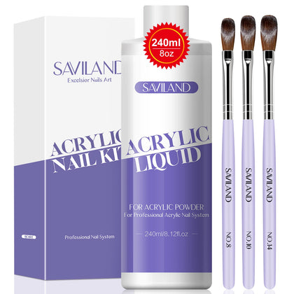 SAVILAND 8.11oz Acrylic Nail Liquid front view