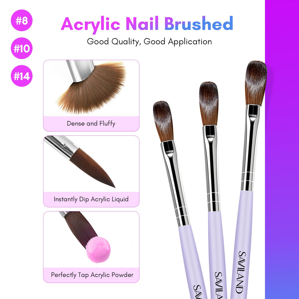 SAVILAND acrylic nail brushes close-up