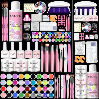 SAVILAND Acrylic Nail Kit complete set with tools and UV light