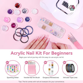 SAVILAND Acrylic Nail Kit components laid out