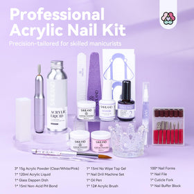 SAVILAND Acrylic Nail Kit contents including acrylic powder and forms
