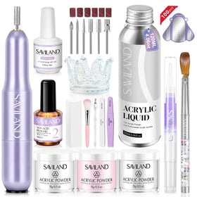 SAVILAND Acrylic Nail Kit front view with drill and tools