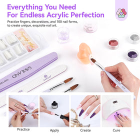 SAVILAND acrylic nail kit packaging and contents