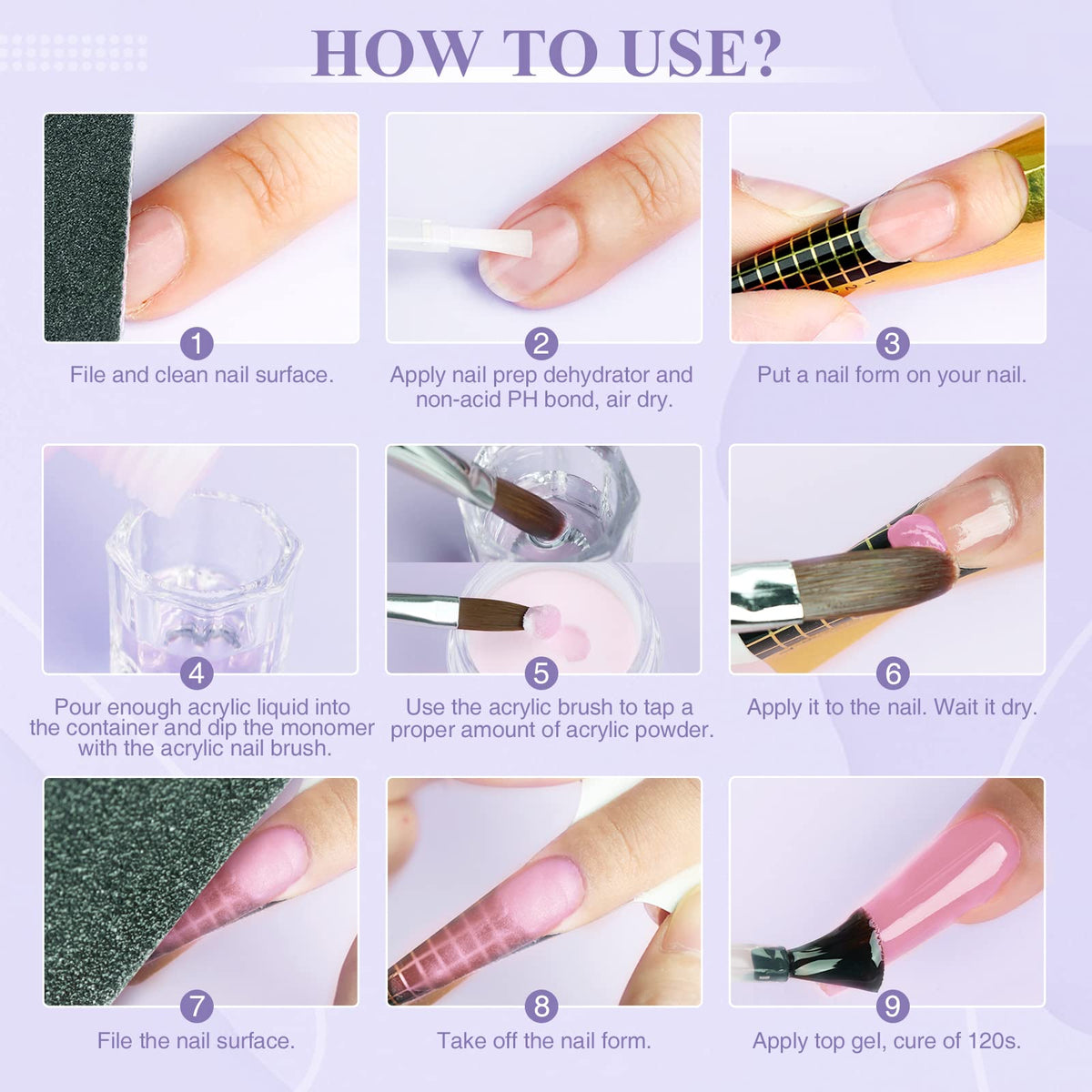 SAVILAND Acrylic Nail Kit packaging and contents