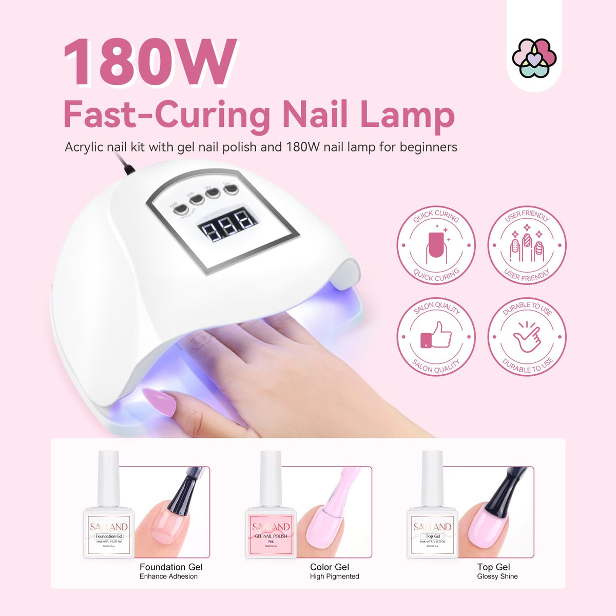 SAVILAND Acrylic Nail Kit with practice fingers